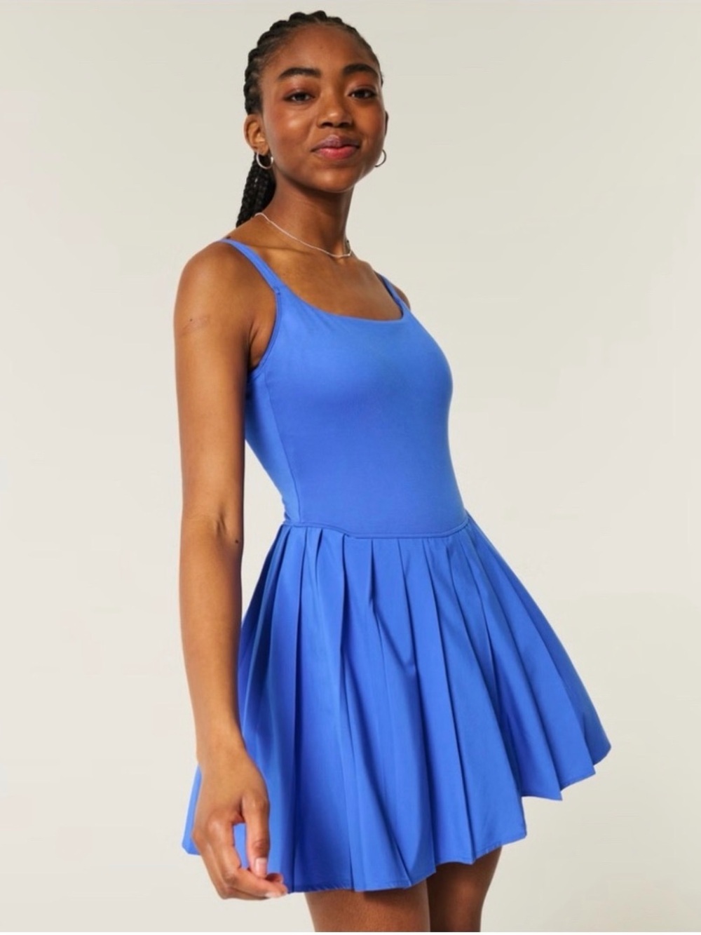 Gilly Hicks active pleated dress in cobalt blue